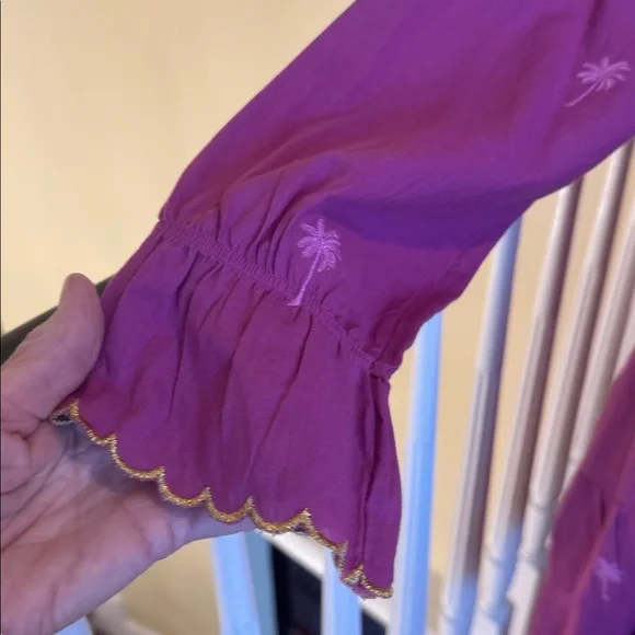 Zindagi Limited Edition pink dress with embroidered palmshas gold trimmings Dresses